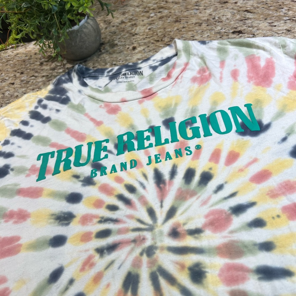 True Religion Multicolor Spiral Tie-Dye T-Shirt Large